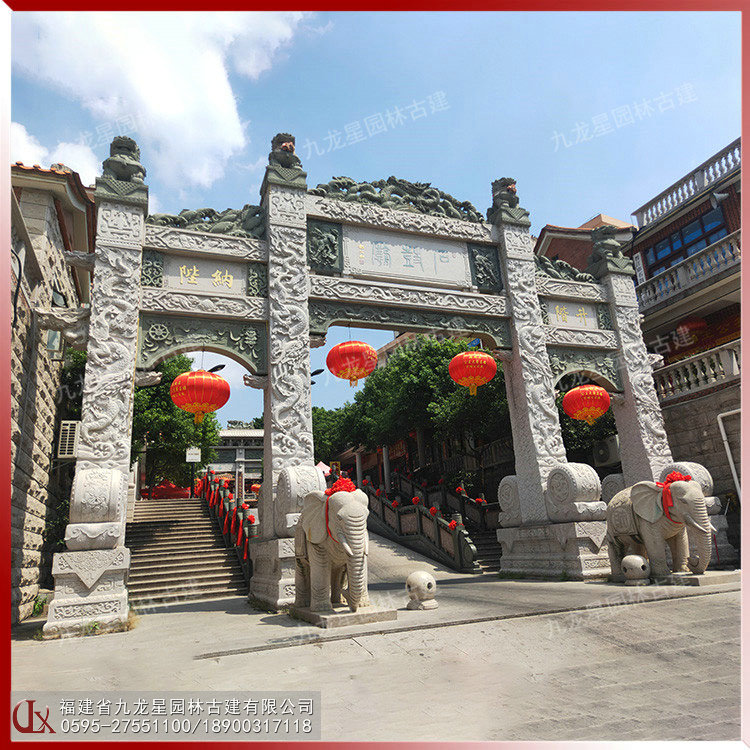 石雕門(mén)樓牌坊圖片