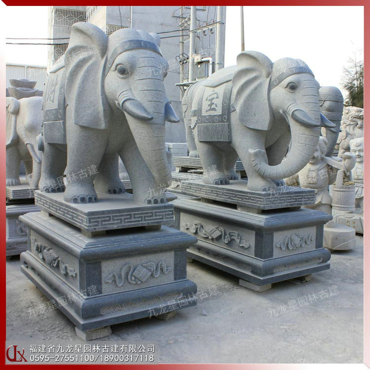 石雕寺廟大象圖片